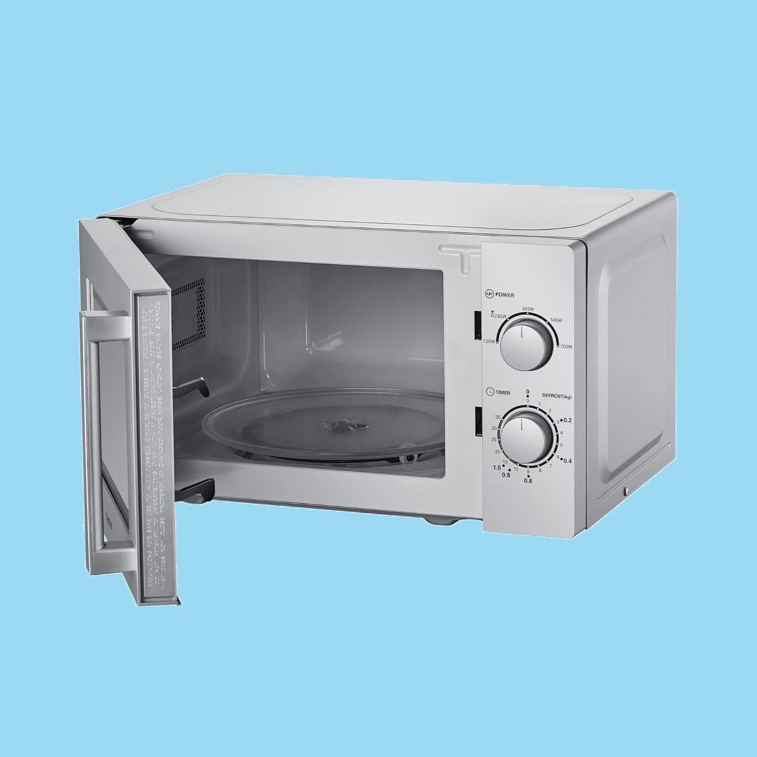 Comfee CMSN 20 wh Microonde/Solo microonde con 5 livelli di potenza/Illuminazione interna/Funzione di scongelamento facile/Piatto girevole a 360°/Due manopole rotanti/20L/700W/Bianco, Meccanico