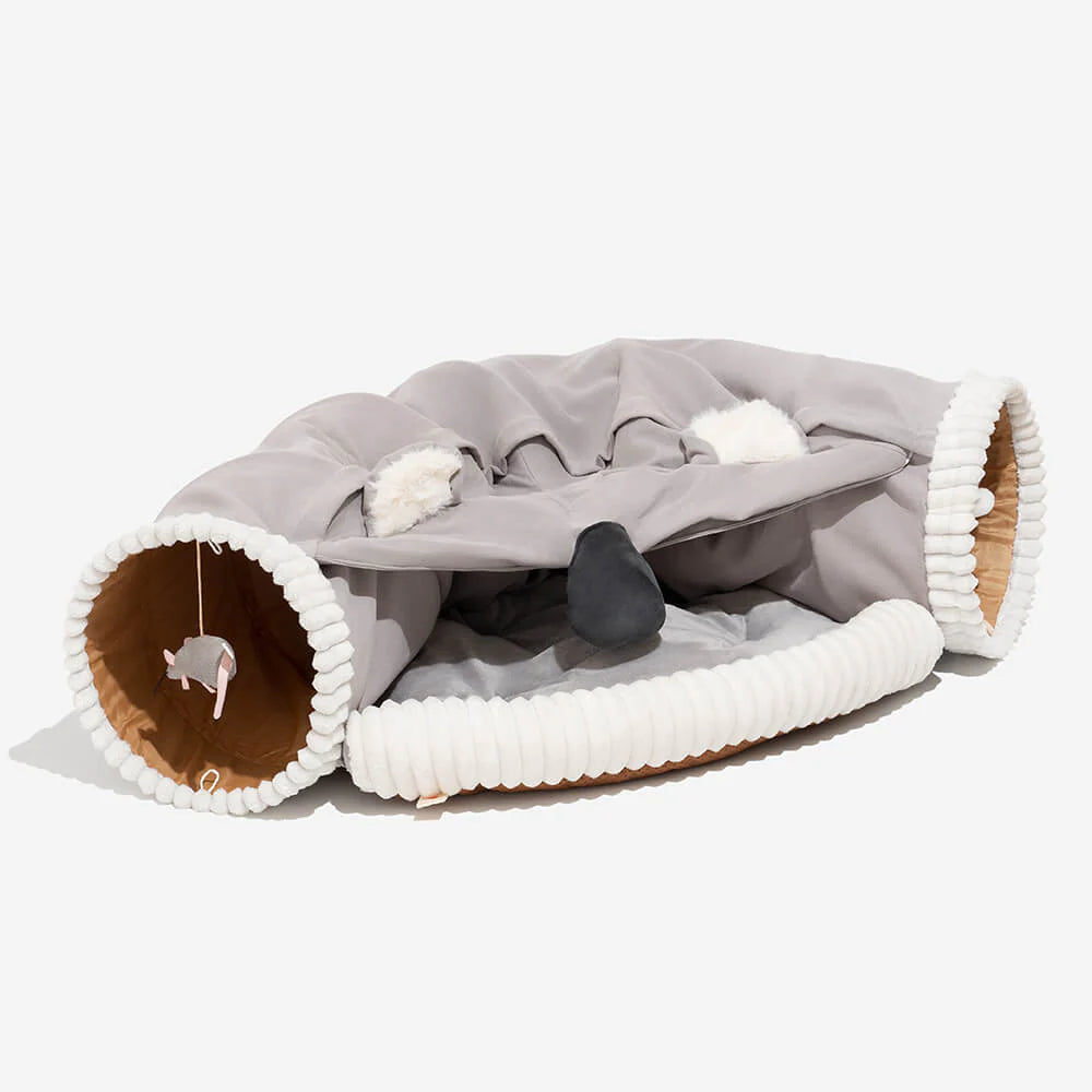 Faltbarer ComfyCat-Tunnel – Kuscheliges 2-in-1 Bett für drinnen