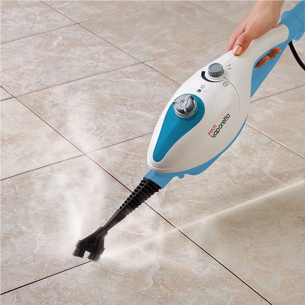 Polti PTEU0292 Vaporetto SV240 Scopa a vapore con pulitore a vapore integrato, uccide ed elimina il 99,9%* di virus, germi e batteri, Bianco/Verde