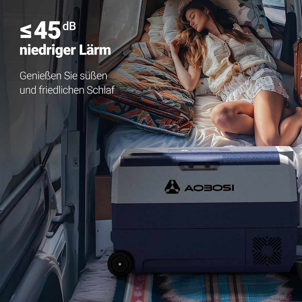 AAOBOSI Frigo Box a Compressore 36 L, Frigo Portatile per Auto con Controllo App WiFi, 12/24 V e 100-240 V, fino a -20 °C per Auto, Camion, Barca, Camper, Campeggio, Doppia Zona