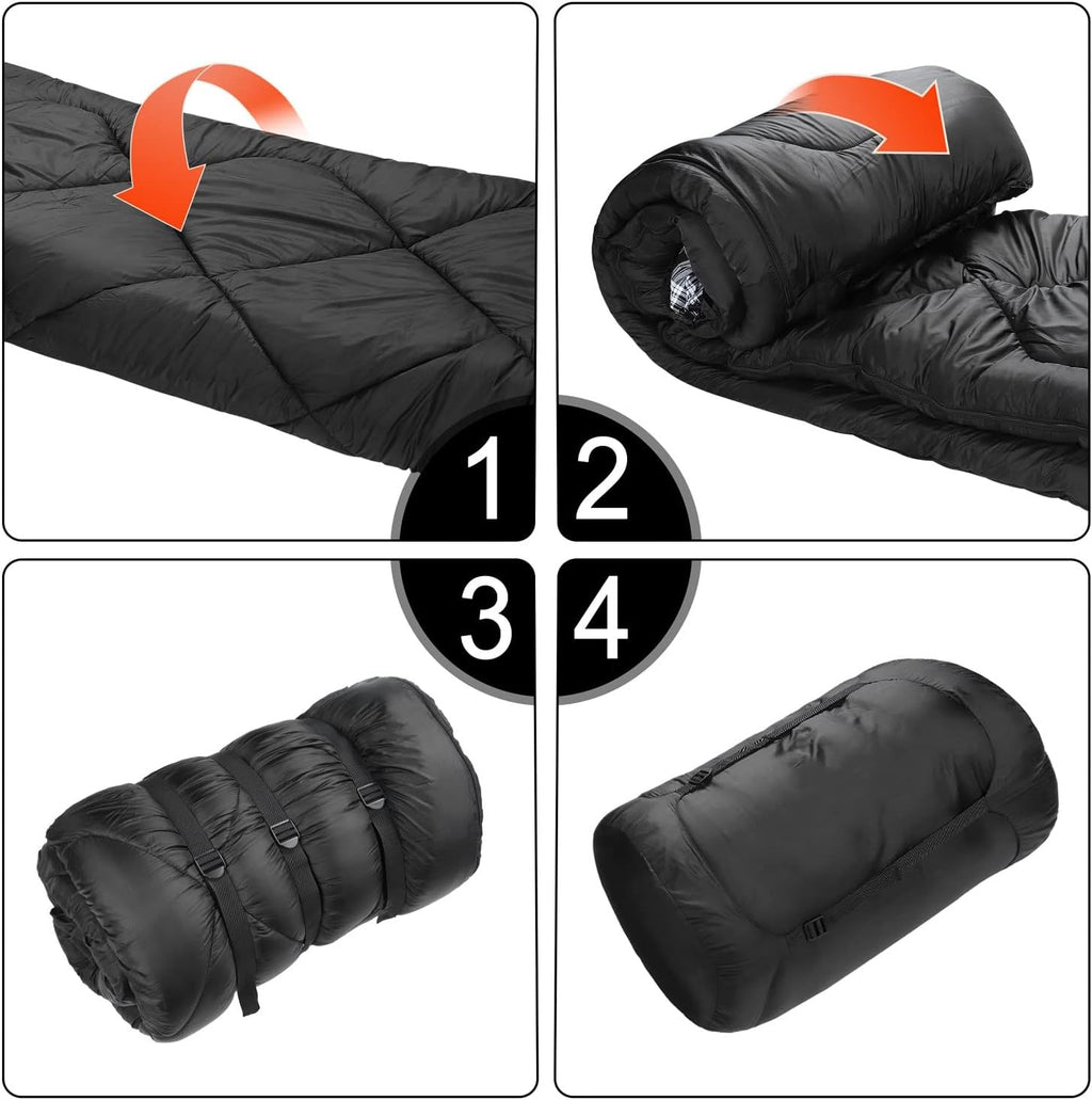 Mcota Winter 0 Grad Doppelschlafsack, Queen-Size-Größe, Schlafsack mit 100% Baumwoll-Flanellfutter, warm und wasserdicht, für 2 Personen Schlafsack für Camping, Angeln oder Jagd bei kaltem Wetter