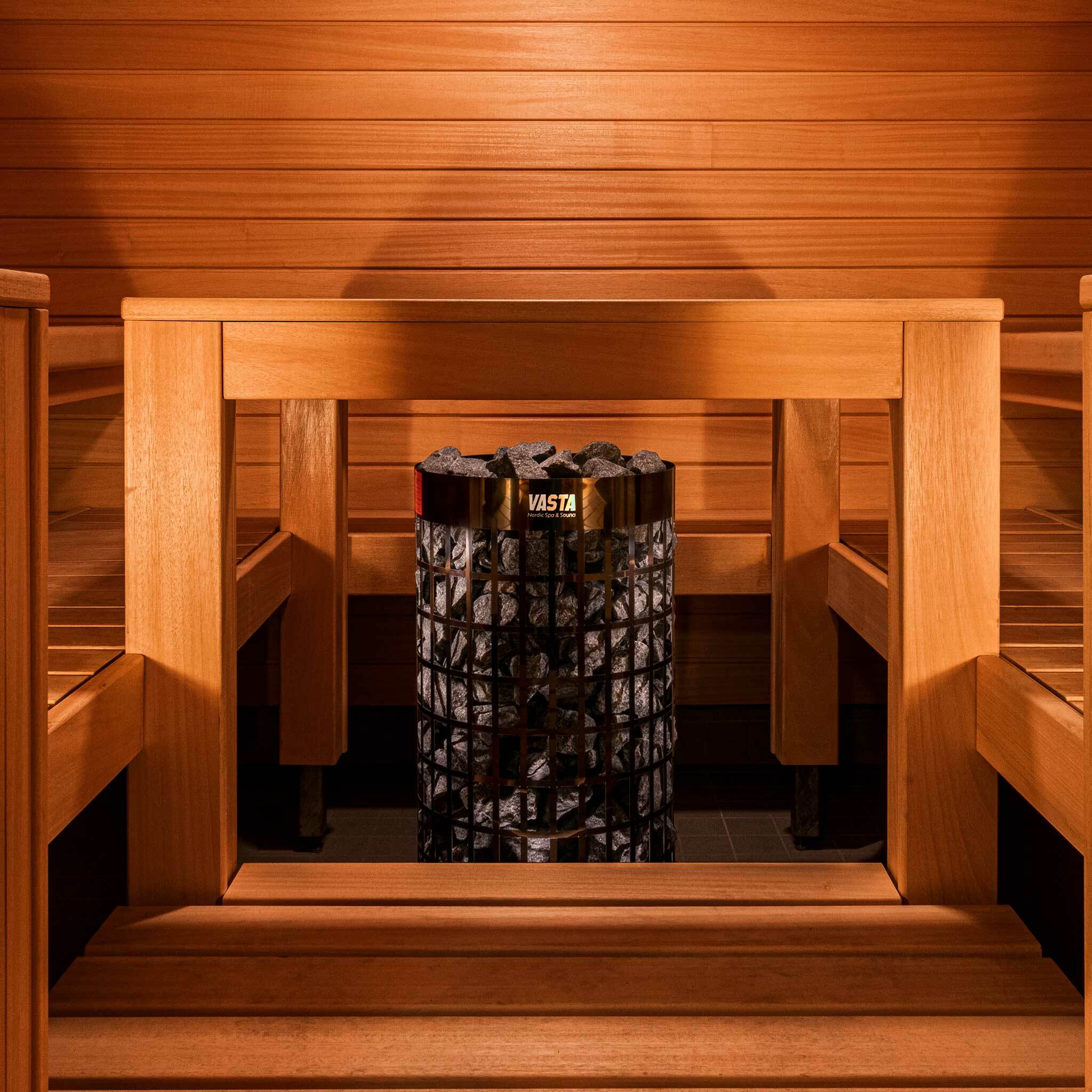 Vasta stufa elettrica per sauna Ignite 6kw, controllo separato, 5-8m3, acciaio nero