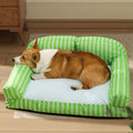Kühles Haustierbett – Gestreiftes Hundesofabett für den Sommerkomfort