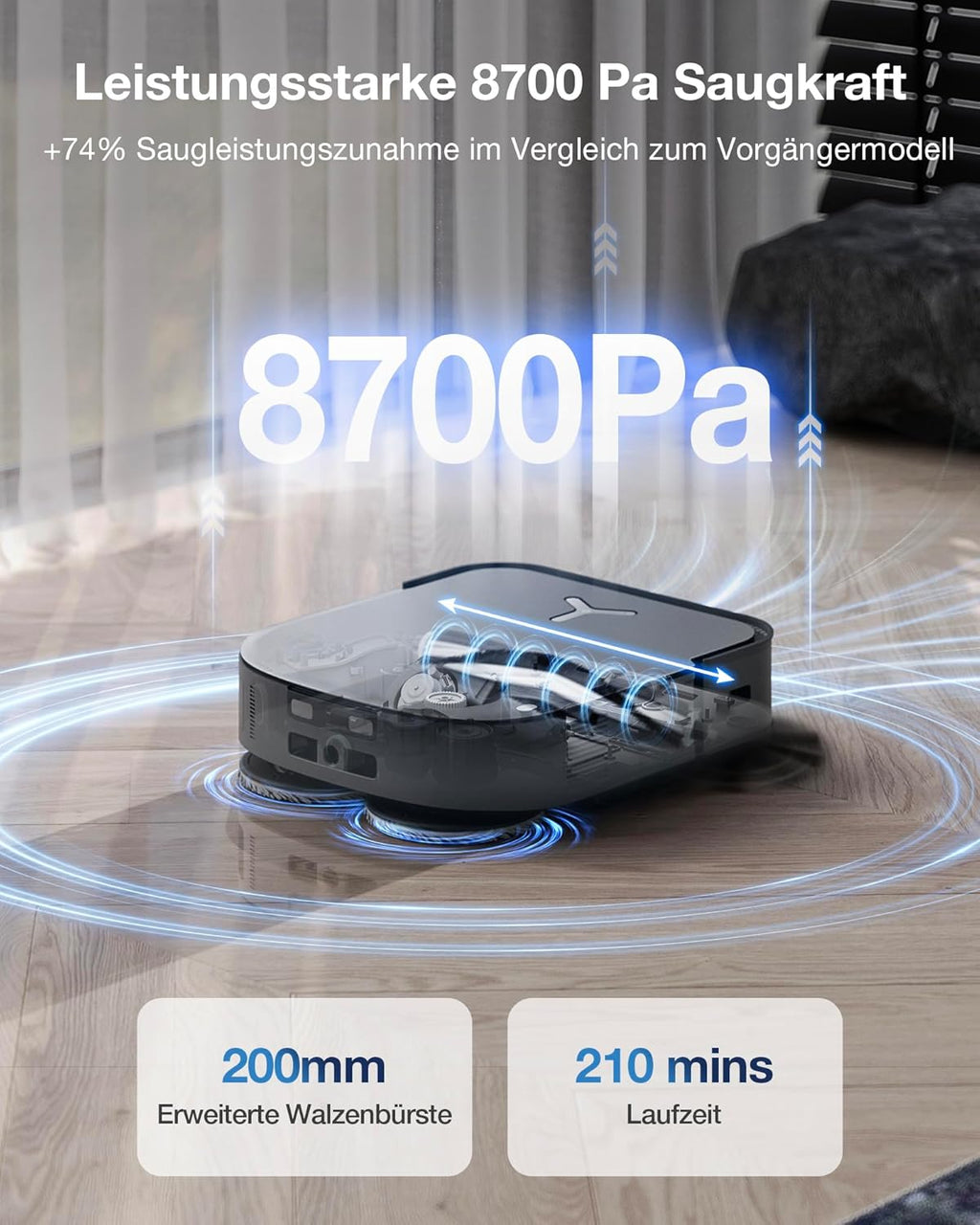 ECOVACS DEEBOT X2 Combo Saugroboter mit Wischfunktion 8700Pa mit Handstaubsauger, doppelte automatische Leerung, 15mm Mopp-Hebesystem, selbstreinigender Roboterstaubsauger, Heiwasser-Moppreinigung