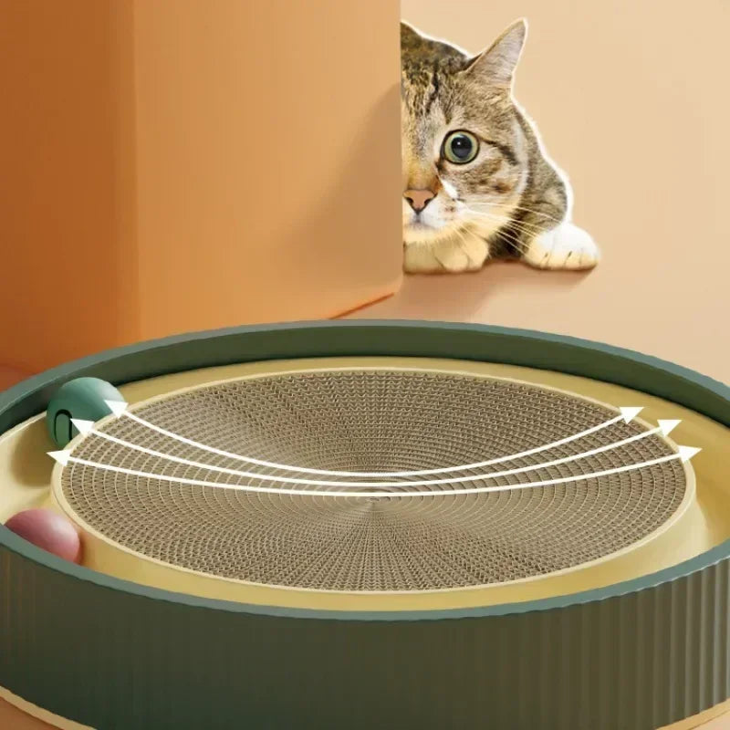 ScratchyPlay Tiragraffi – Tiragraffi moderno per gatti con palline da gioco e piattaforme