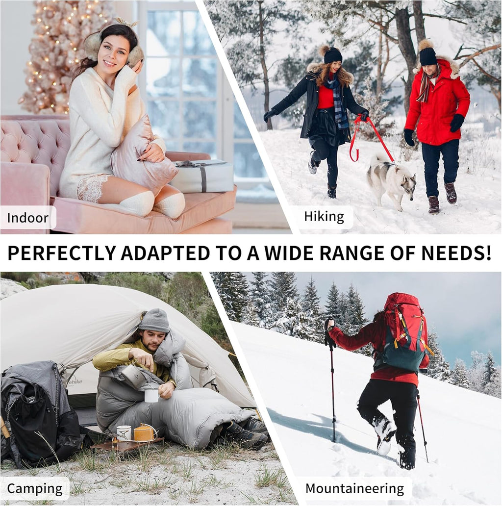 Naturehike CW700/CW400 Sacco a Pelo in Piuma, Ultraleggero, Portatile, Compatto, per Inverno, 4 Stagioni, per Adulti e Bambini, Campeggio, Escursionismo, Viaggi, con Sacco a Compressione
