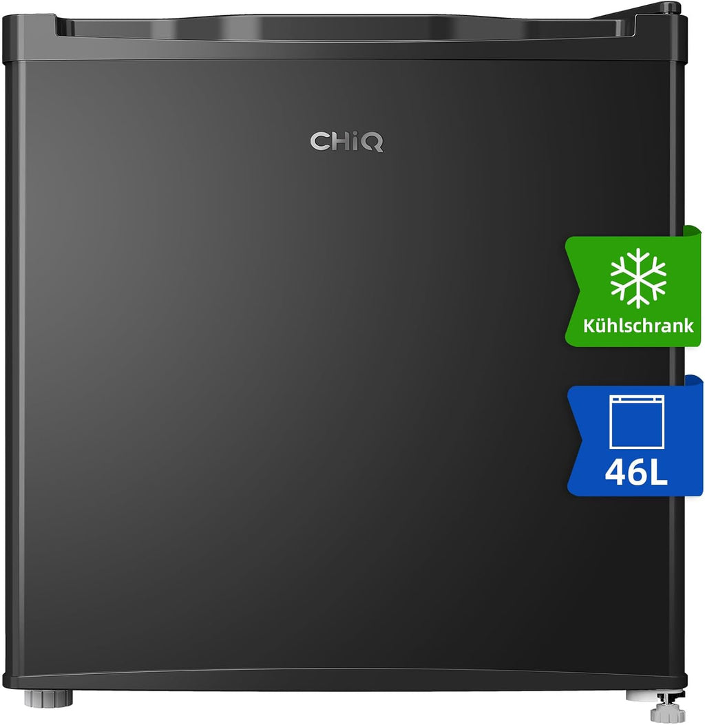 CHIQ Mini Bar Fridge 46 L, Mini Fridge, 49.6 x 47.4 x 44.7 cm (H x W x D), E Energy Consumption 80 kWh per Year, Very Quiet 39 dB