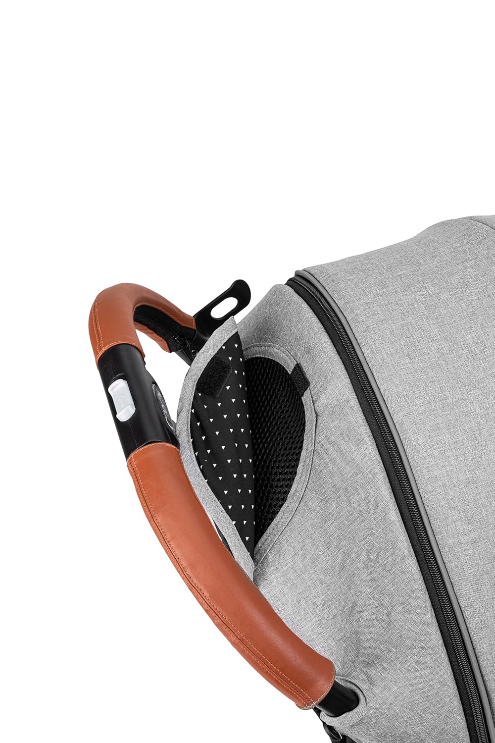 MOMI ESTELLE Kinderwagen für Kinder ab 6 Monat bis zu max körpergewicht von 15 kg, klappbar auf die Maße 65 x 51 x 21 cm, gewicht 7,5 kg, 5-Punkt-Sicherheitsgurt, koffer, grau-gold, Räder 6''/6,5''