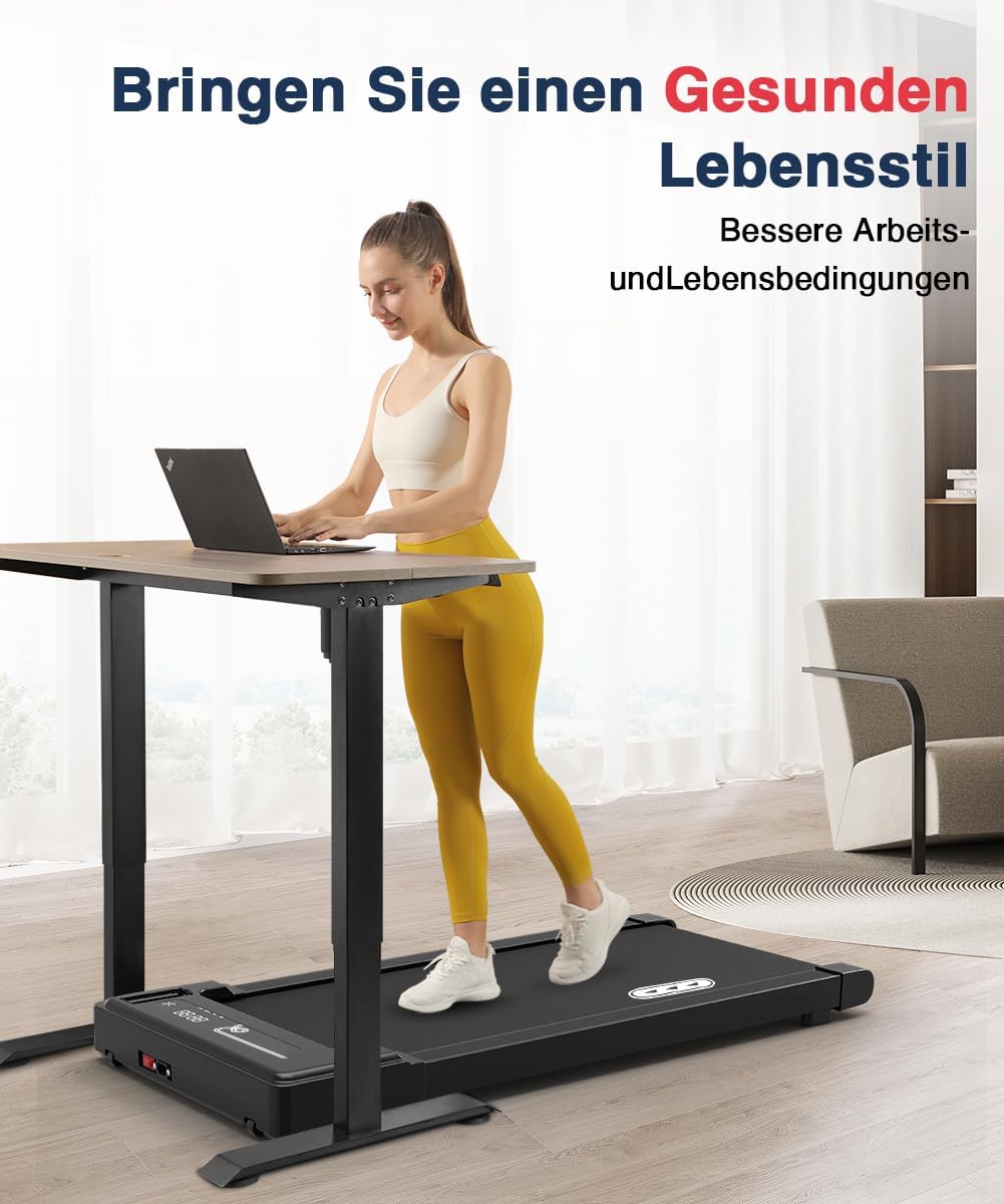 Redliro Tapis Roulant, Tapis Roulant per Casa con Telecomando e Display a LED, Tapis Roulant Compatto e Silenzioso Sottoscrivania per Casa/Ufficio 1-6km/h