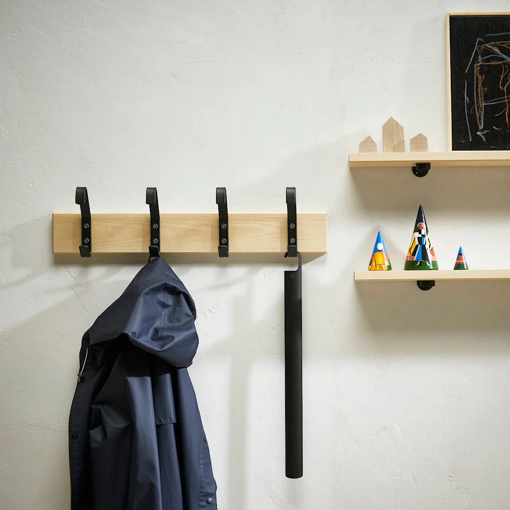 Essem Design Appendiabiti 1 Appendiabiti Betulla 105 Cm, Nero