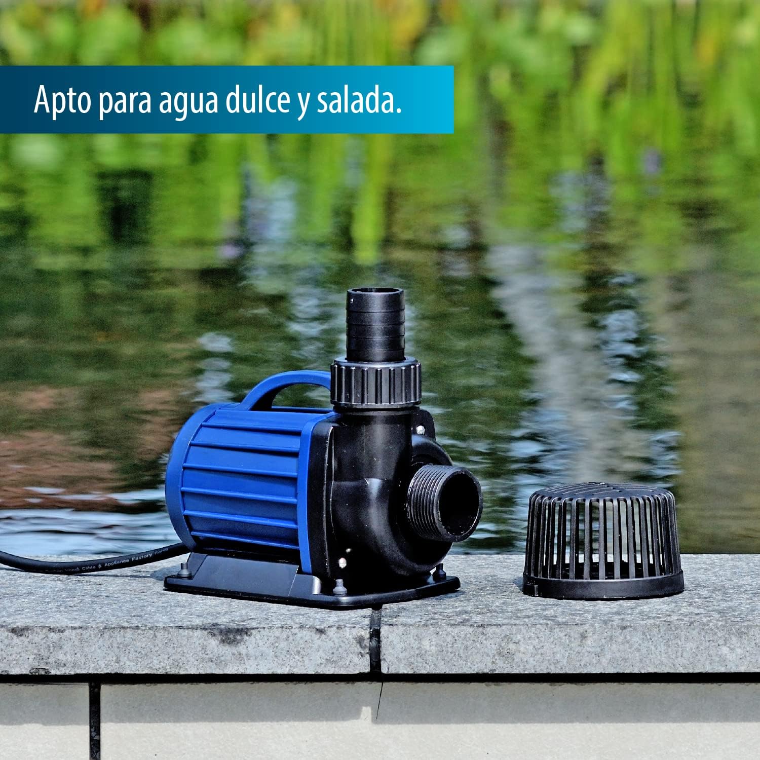 AquaForte DM-5.000 pompe per laghetto/filtro, 40 Watt, portata massima di 5 m3 all'ora, prevalenza massima di 3.5 metri, lunghezza del cavo 10 metri, adatta per corsi d'acqua, cascate e filtri