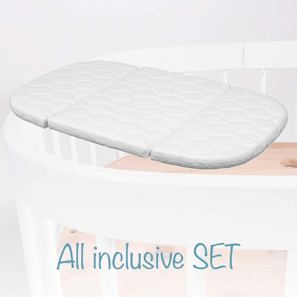 tweeto® Babybett 7 in 1 – mitwachsendes Babybett aus Holz | höhenverstellbares Beistellbett & Gitterbett | umbaubar zu Kinderbett & Laufstall (Buche Natur)