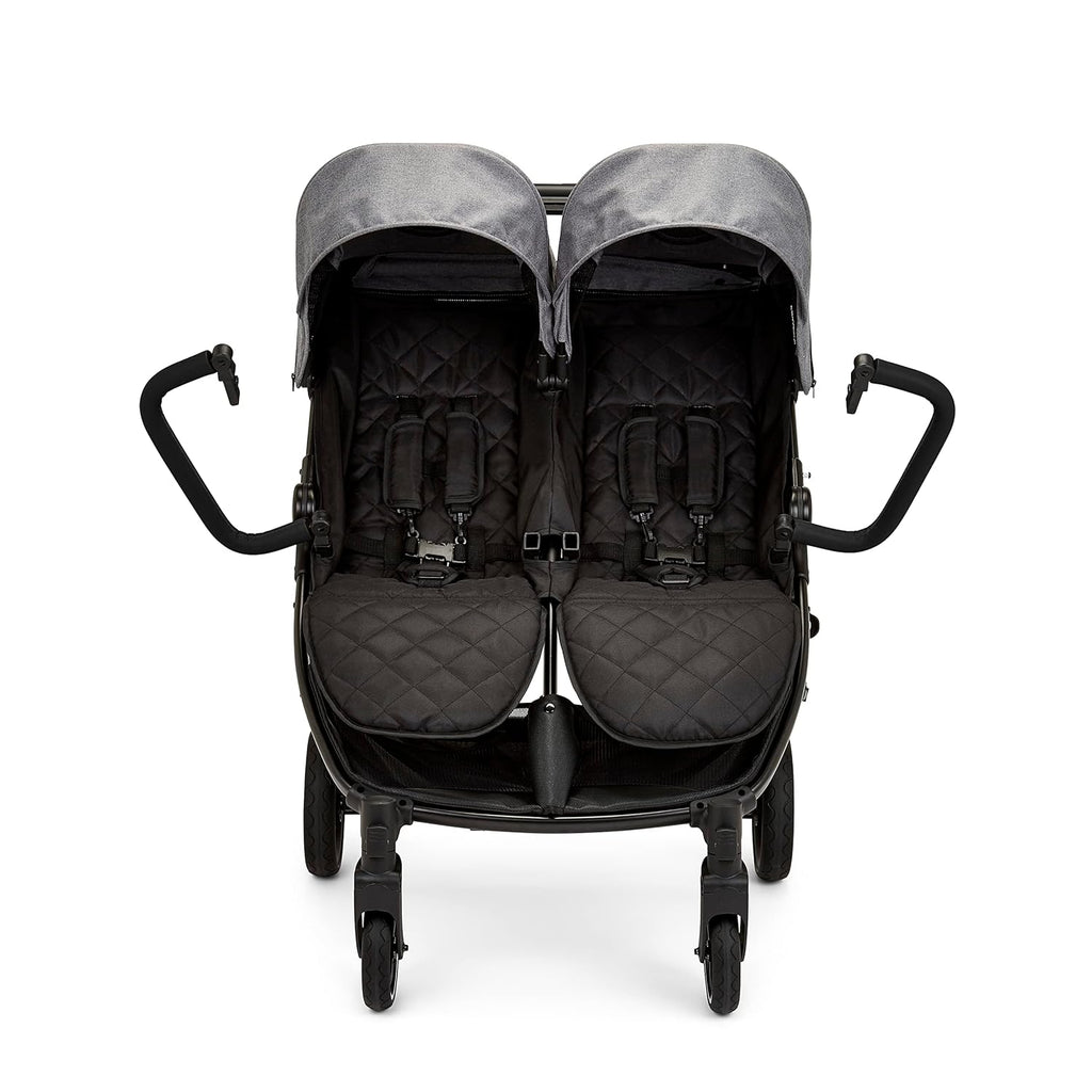 Passeggino gemellare Venus Max - adatto dalla nascita fino a 15 kg (circa 3 anni), passeggino compatto, leggero, pieghevole, inclusi parapioggia e coprigambe (Biscotto)