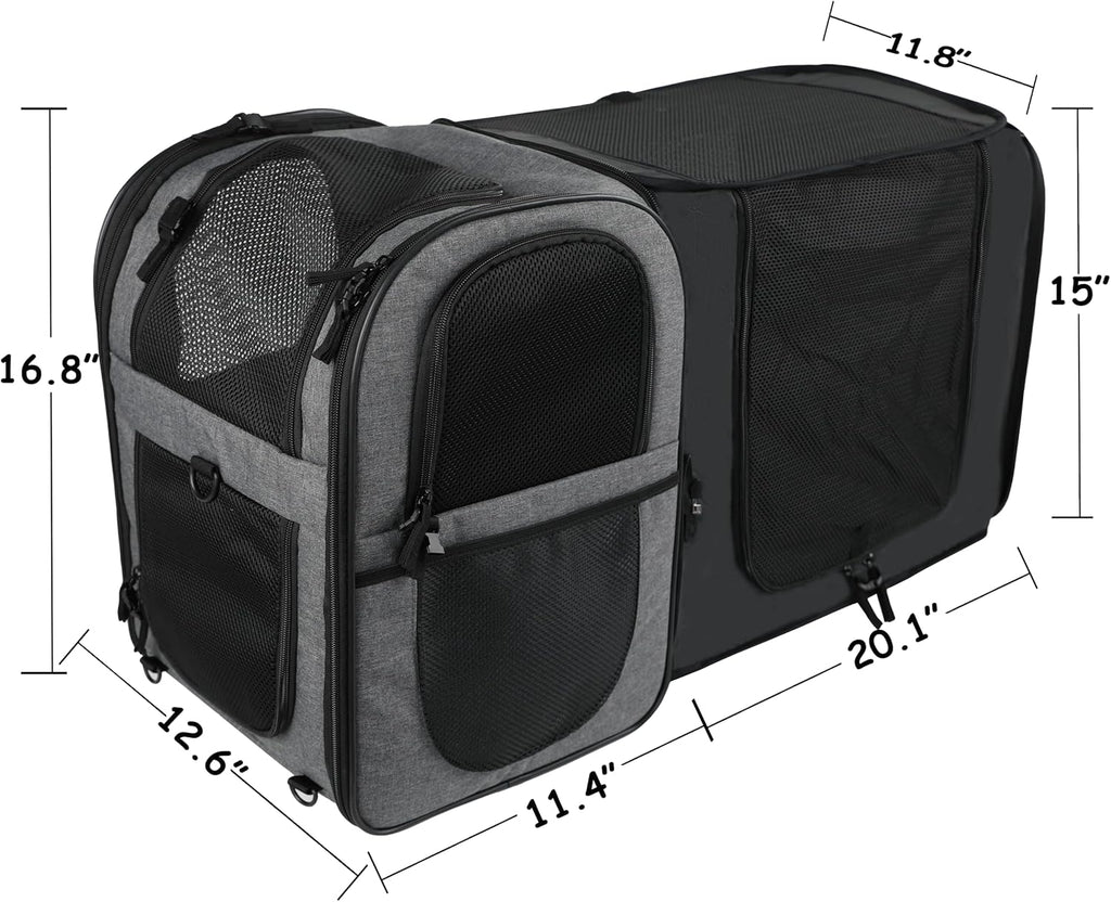 Apollo Walker - Zaino trasportino per animali domestici, cani e gatti da 2 a 12 kg, morbido e pieghevole, colore blu.