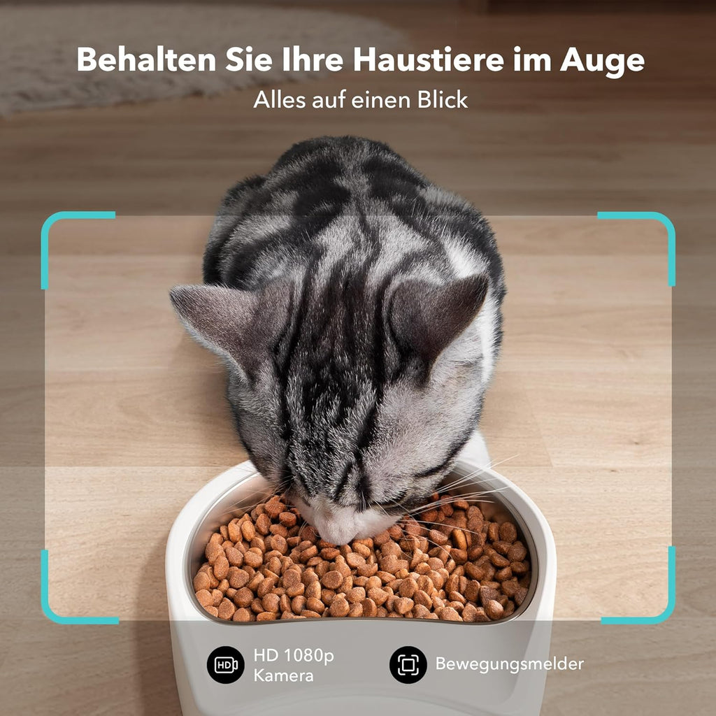 PETLIBRO 5L Futterautomat Katze mit 1080P Video - 5G WiFi Futterspender Hund mit APP & Nachtsicht, Sensor für Niedriger Futter & Blockierung, Bewegungs & Tonalarm für Haustiere, 1-10 Mahlzeiten