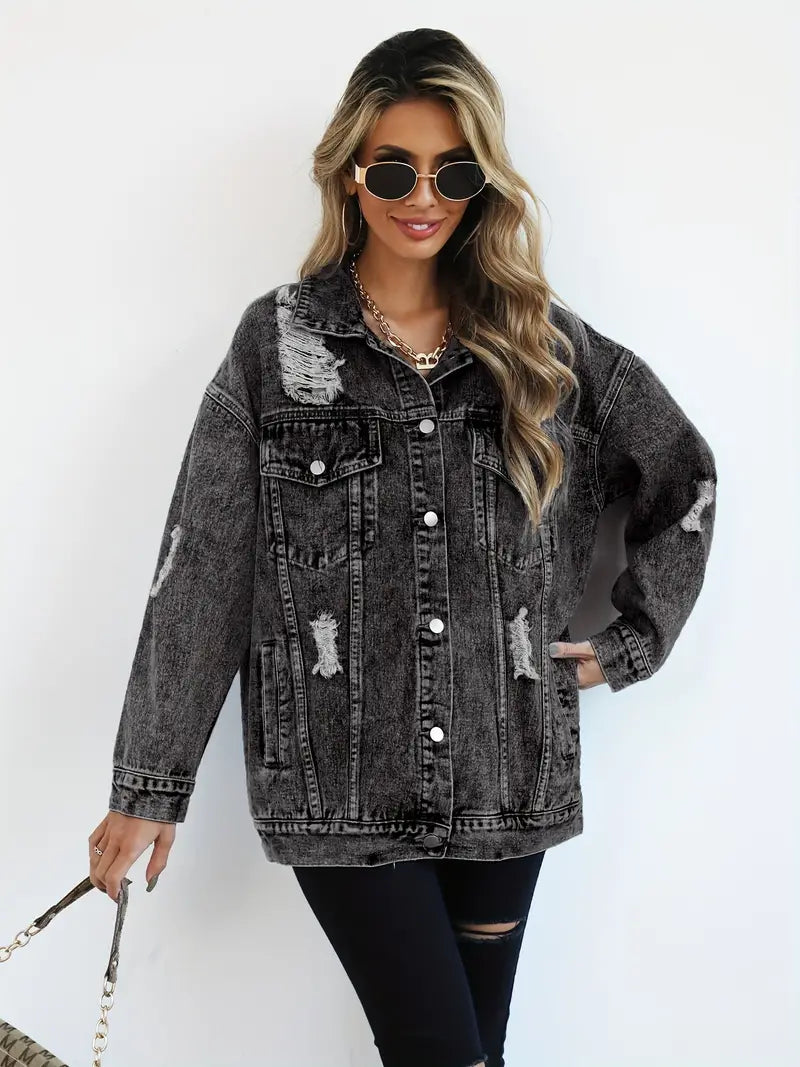 Trendige Jeansjacke in bergre für Frauen