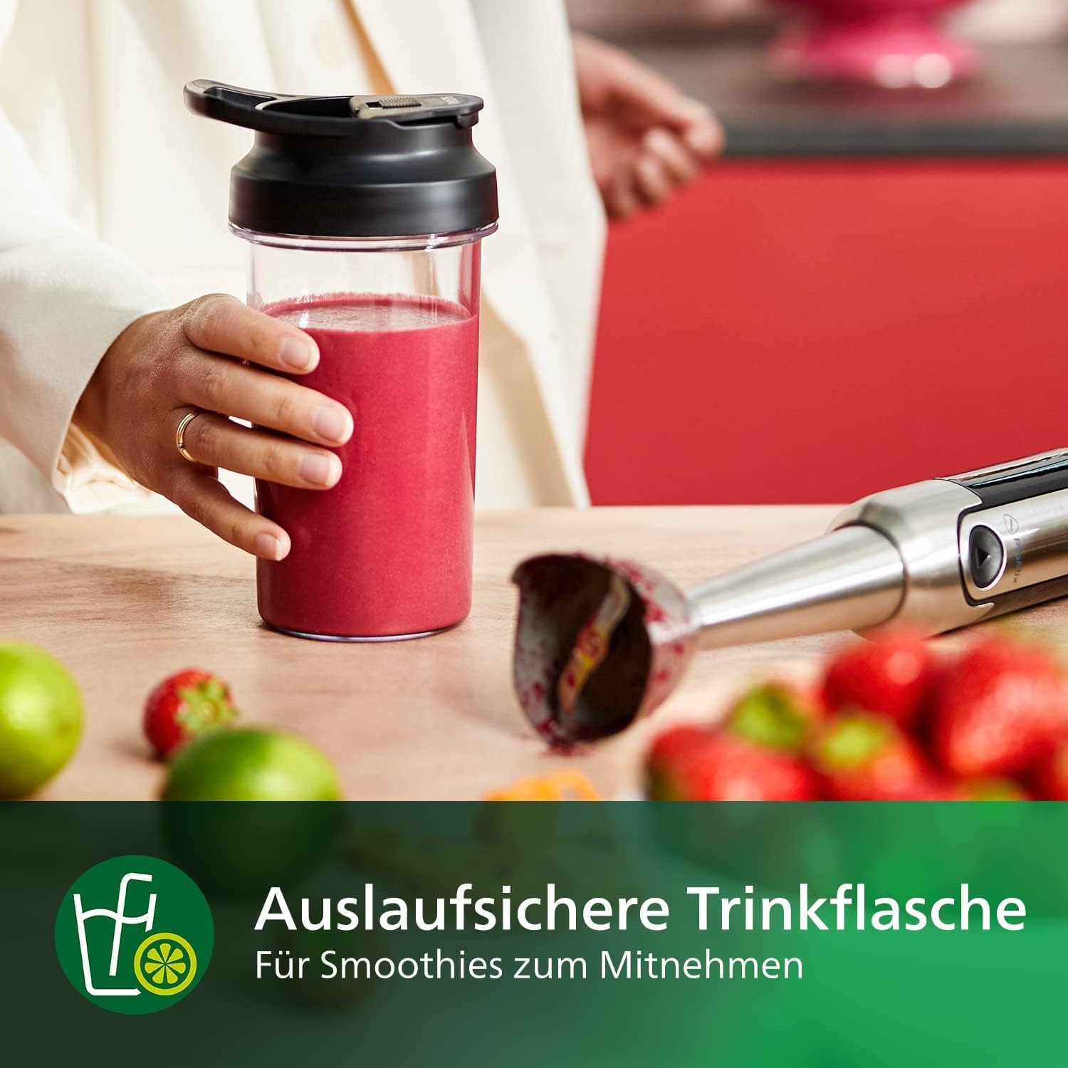 Philips Stabmixer – 800W, mit Spritzschutz, ProMix und SpeedTouch, wei (HR2650/90)
