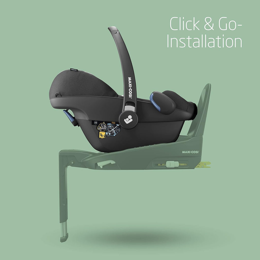 Maxi-Cosi Pebble Pro i-Size Babyschale, Kindersitz für Neugeborene, ab der Geburt bis ca. 12 Monate, 45 bis 75 cm, Essential Black