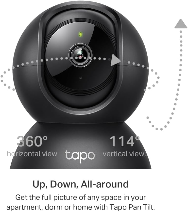 Tapo TP-Link C200P2 360° berwachungskamera für den Innenbereich, 1080P, Nachtsicht, Bewegungserkennung, Zwei-Wege-Audio, kompatibel mit Alexa&Google Assistant, für Babys/Haustiere, 2 stück C200