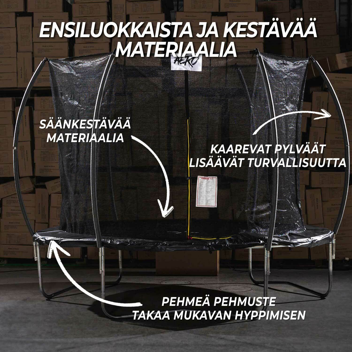 Trampolino React Aero 3,96 m con rete di sicurezza