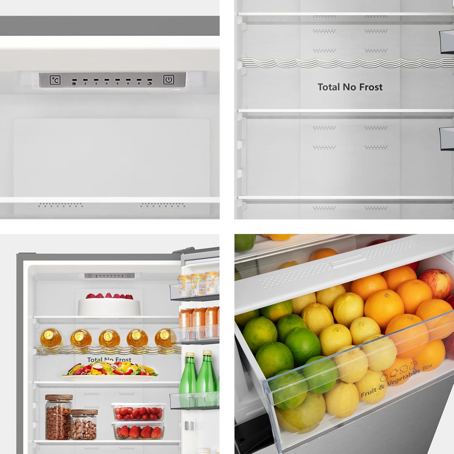 Hisense RB327N4ADD Frigorifero Combinato, Classe Energetica D, Total NoFrost, Porta Reversibile, Griglia Portabottiglie, Vano Frigo 171 Litri, Vano Congelatore 85 Litri, Look Acciaio Inox