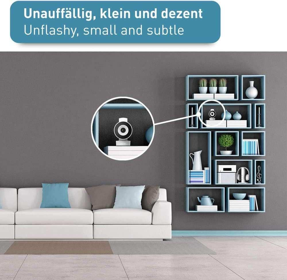 PetTec Videocamera per animali domestici a 360° e distributore automatico di cibo con espulsione di crocchette - tramite App e pulsante multifunzione - Rilevamento dei latrati - Funzione visione notturna 3MP - Telecamera per cani e gatti