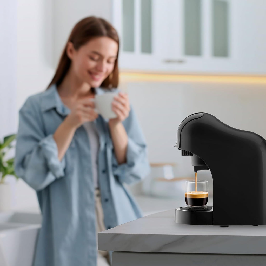 Ufesa Bellagio 3-in-1 Multi-Capsule Coffee Machine for Nespresso Original Capsule, Dolce Gusto or Ground Coffee, Digital Touch Panel with 7 Levels, 1 L Water Tank, 1400 W, 15 Bar Pressure, Compact