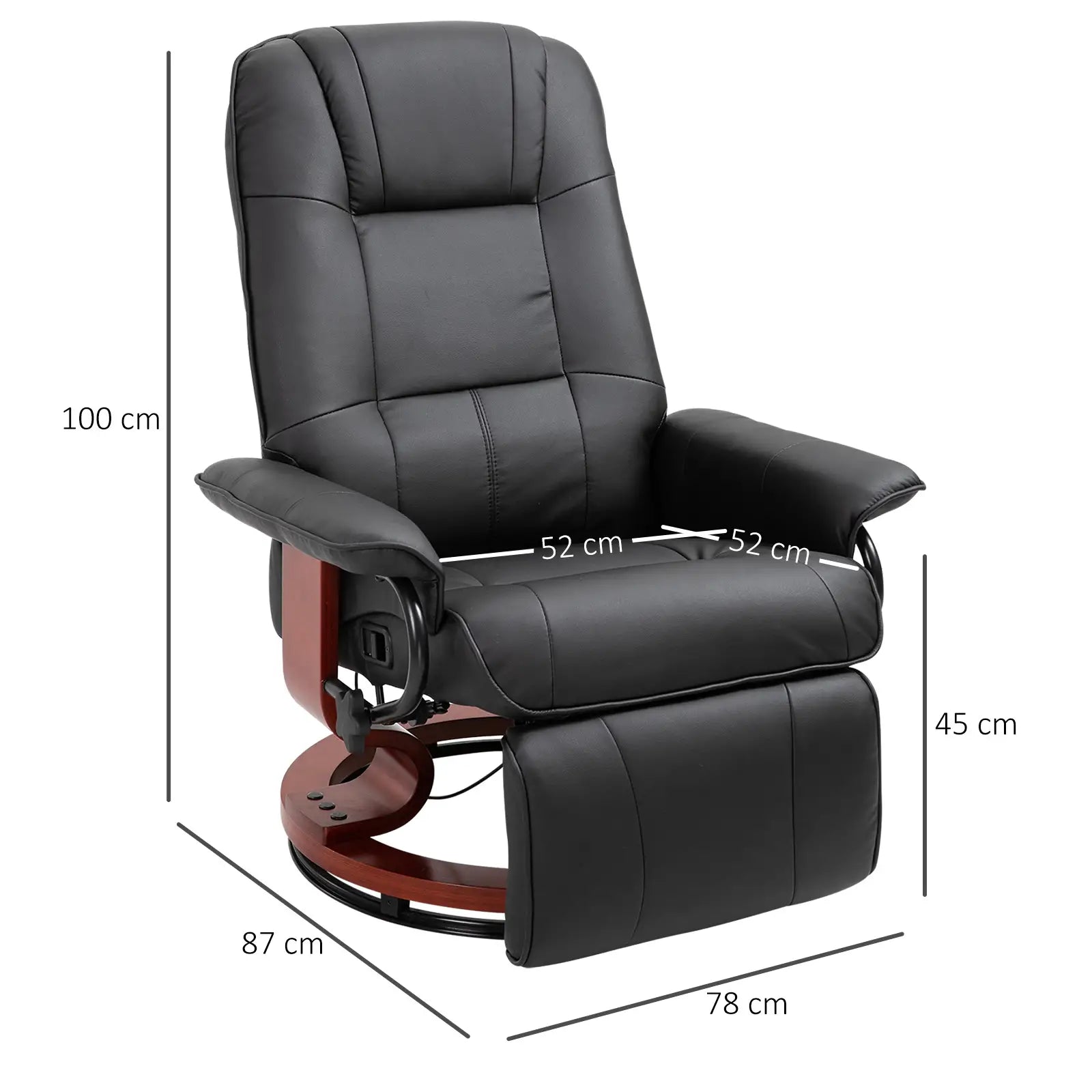 Poltrona relax HOMCOM Poltrona TV reclinabile a 145° girevole