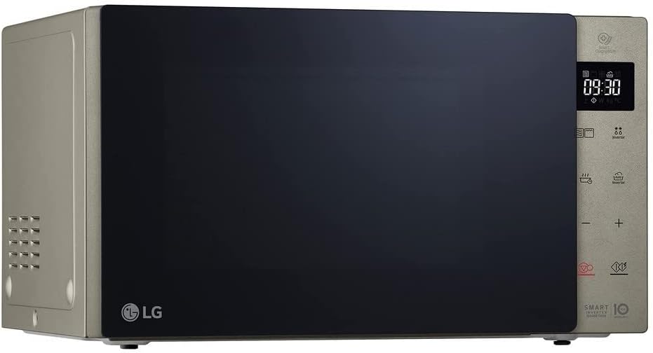 Microonde LG MH6535GIS con tecnologia Inverter e grill al quarzo, capacità 25 litri, 1000 W, programmi automatici, livelli di potenza regolabili per una cottura ottimale e funzione EasyClean, nero