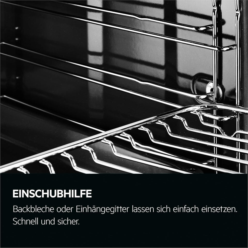 AEG Forno da incasso – Serie 5 AirFry: Risultati di cottura uniformi su 3 livelli – Pulizia Pirolitica – 25 Programmi automatici – Display touch LED – Riscaldamento rapido – Nero – BPE53516AB