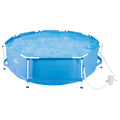 CRIVIT Piscina con telaio in metallo, Ø 300 x H 76 cm, inclusa pompa filtro - Usato come nuovo
