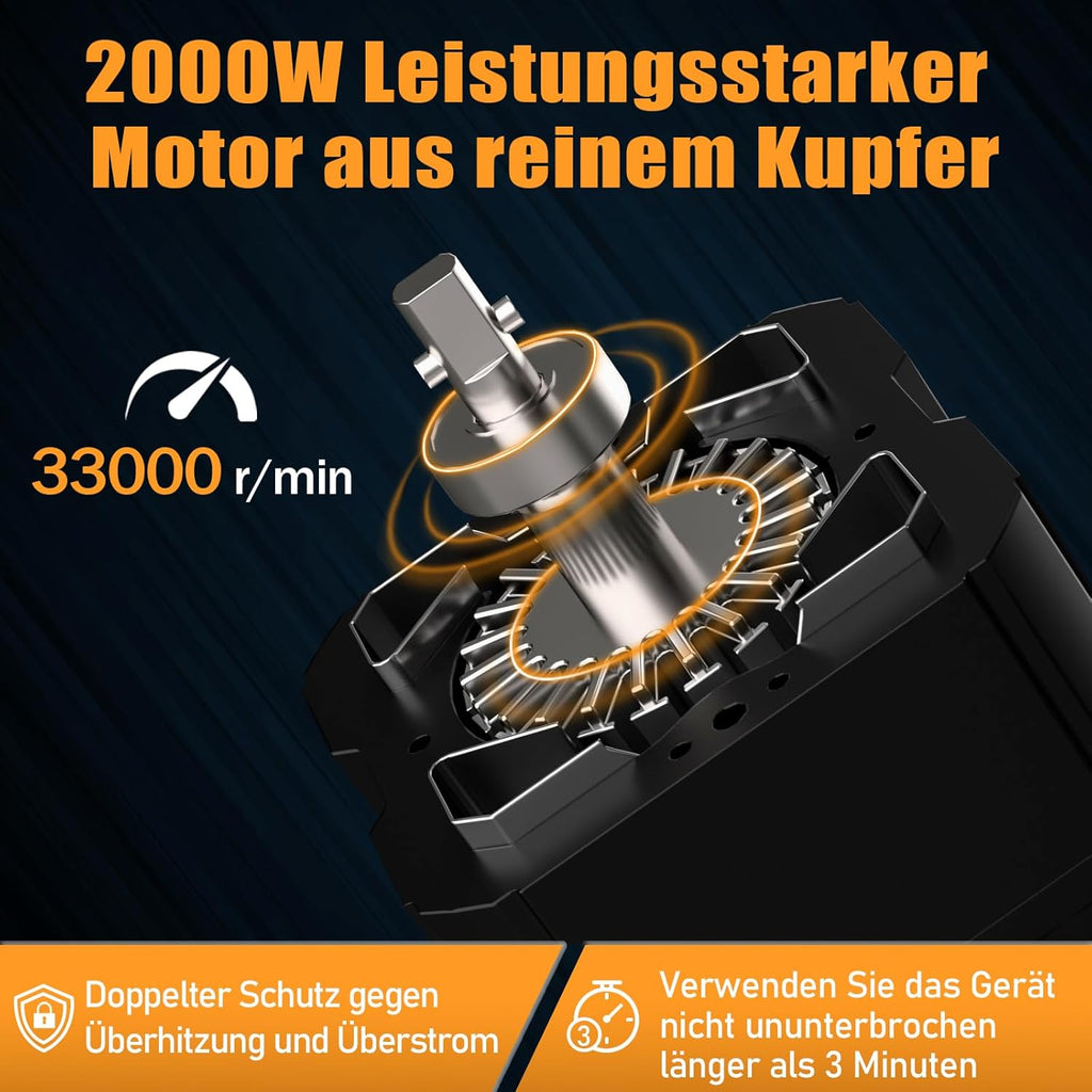 Enfmay Frullatore per Smoothie, Mixer ad Alta Potenza da 2000W con 4 Programmi, 8 Velocità, Display LCD del Tempo, Frullatore da Tavolo da 33000 Giri/min con Contenitore in Tritan da 2L Senza BPA, per Smoothie/Zuppe/Dessert