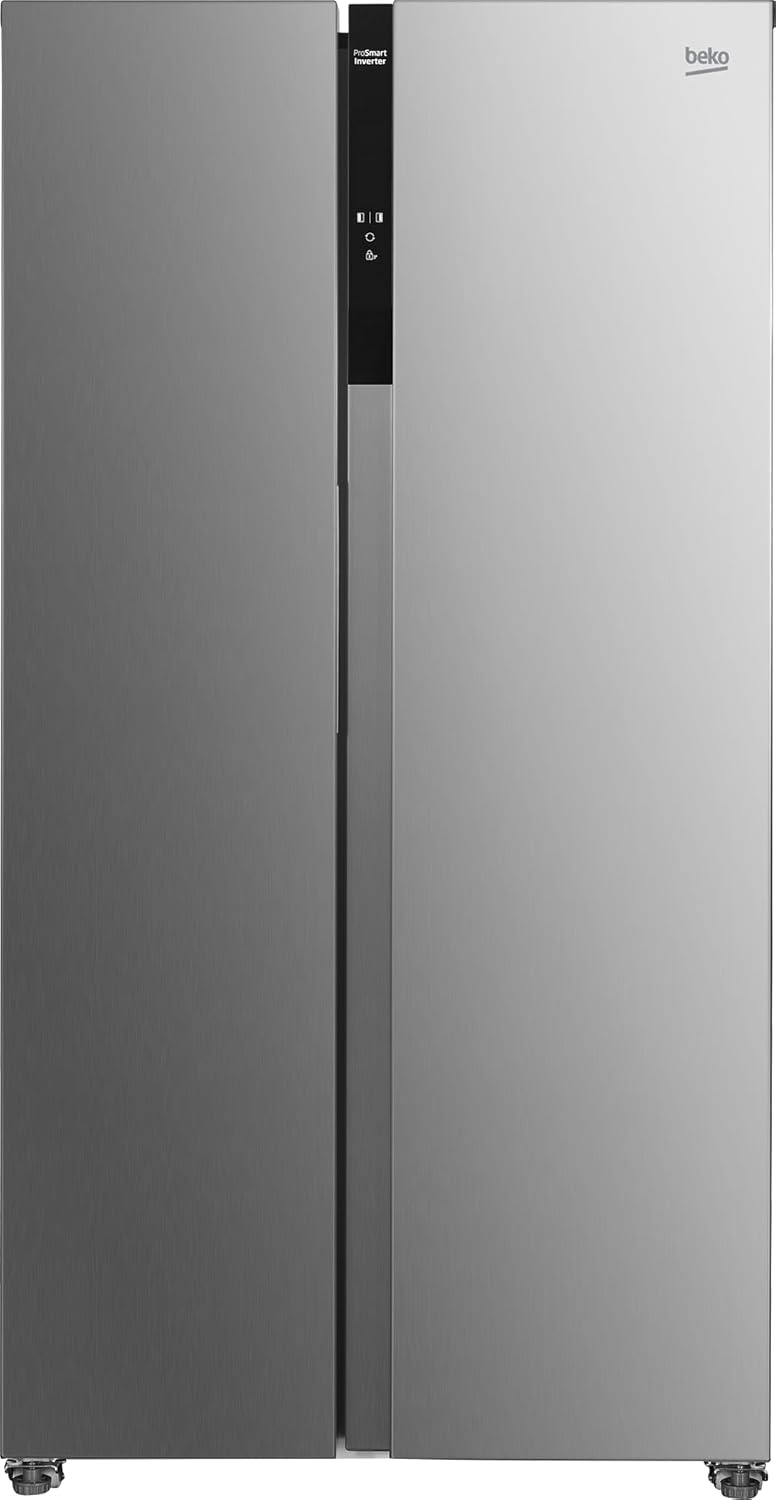 Beko GNO5322WDXPN Side-by-Side, frigorifero, congelatore, volume totale 532 l, vano frigorifero 347 litri, vano congelatore 185 litri, display multifunzione, NoFrost, dispenser acqua, acciaio inossidabile