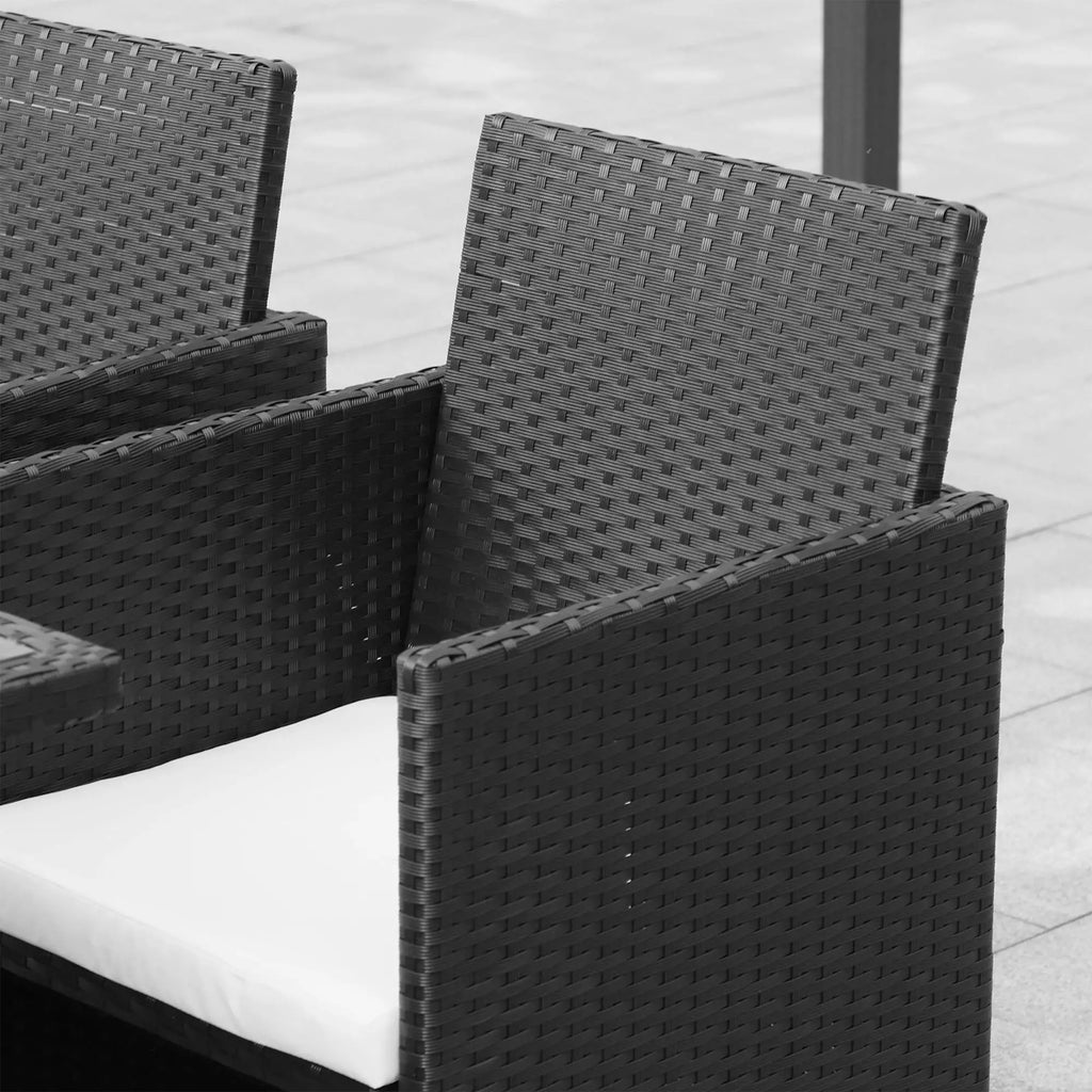 Set mobili da giardino in polyrattan Outsunny 9 pz. salvaspazio resistente alle intemperie