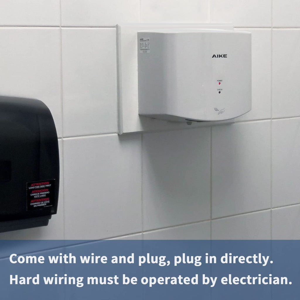 AIKE Hndetrockner 10 Sekunden Trocknen Energiesparend Kommerziell Elektrischer Hndetrockner Automatisch für Küche Badezimmer Toilette AK2630S 220V 1400W Silber
