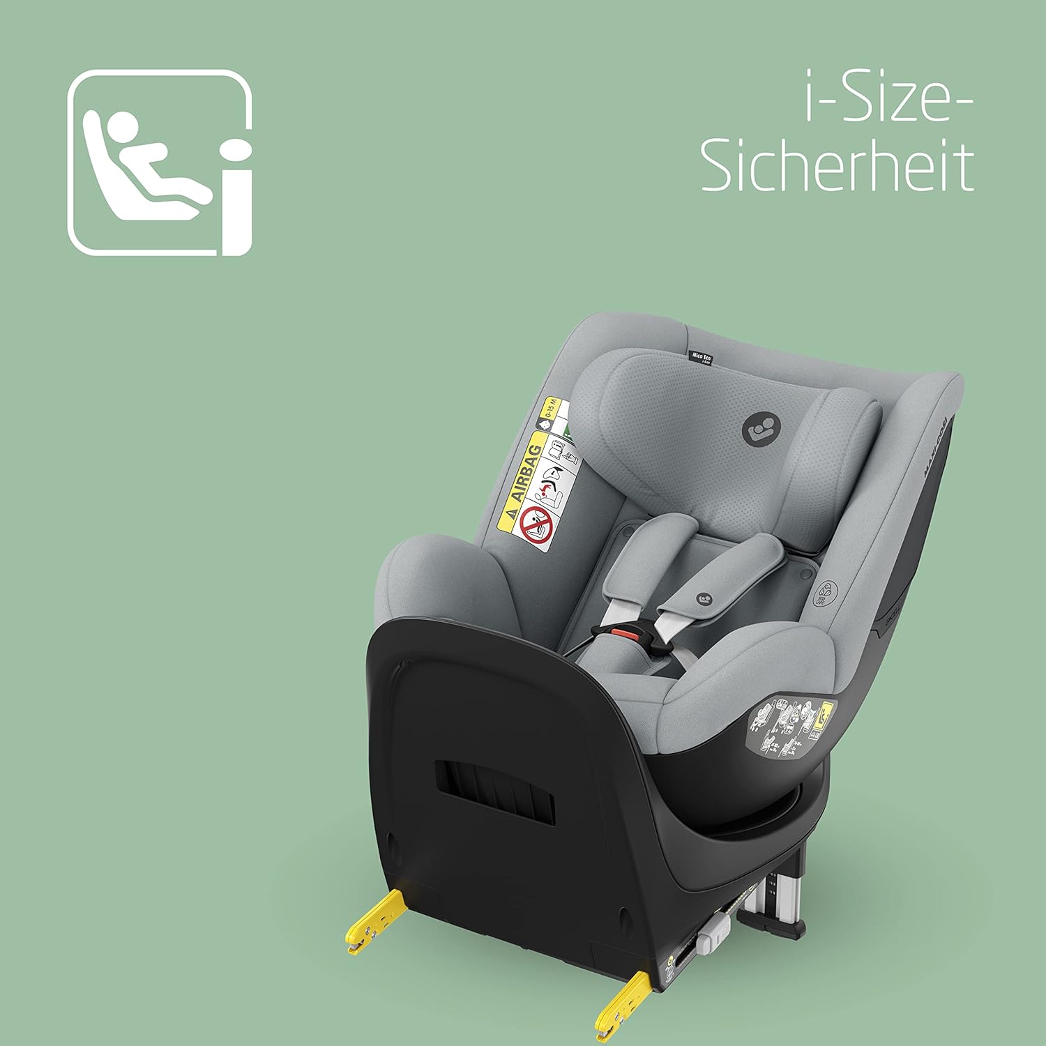 Maxi-Cosi Mica 360 S, Autositz 360 Grad drehbar, 3 Monate– 4 Jahre (61–105 cm), i-Size Baby Autositz, FlexiSpin Drehung, 5 Liegepositionen, G-CELL Schutz, Easy-in Gurthaken, Tonal Graphite