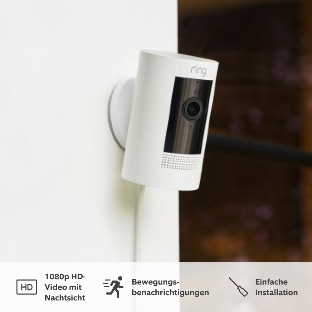 Ring Außenkamera Solar (Stick Up Cam) | Überwachungskamera aussen mit Solarpanel, 1080p-HD-Video, WLAN, witterungsbeständig, geeignet für Haus & Grundstück | 4 Kameras