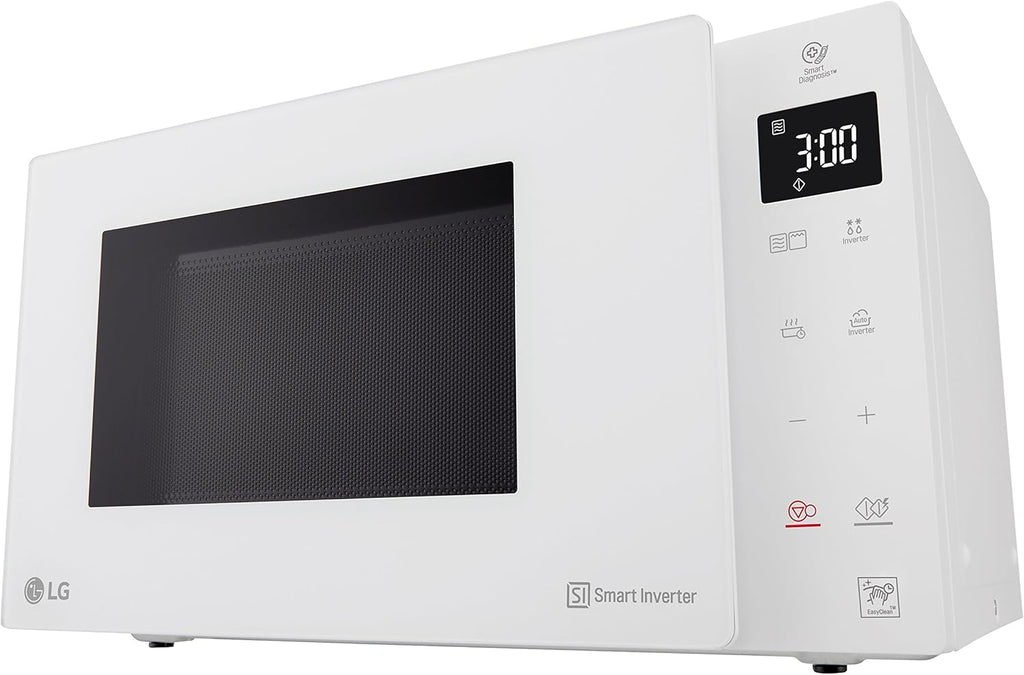 Microonde LG MH6535GIS con tecnologia Inverter e grill al quarzo, capacità 25 litri, 1000 W, programmi automatici, livelli di potenza regolabili per una cottura ottimale e funzione EasyClean, nero