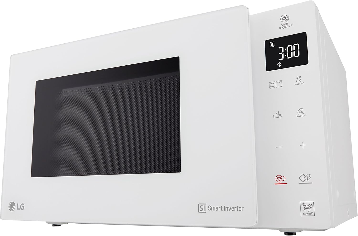 Microonde LG MH6535GIS con tecnologia Inverter e grill al quarzo, capacità 25 litri, 1000 W, programmi automatici, livelli di potenza regolabili per una cottura ottimale e funzione EasyClean, nero