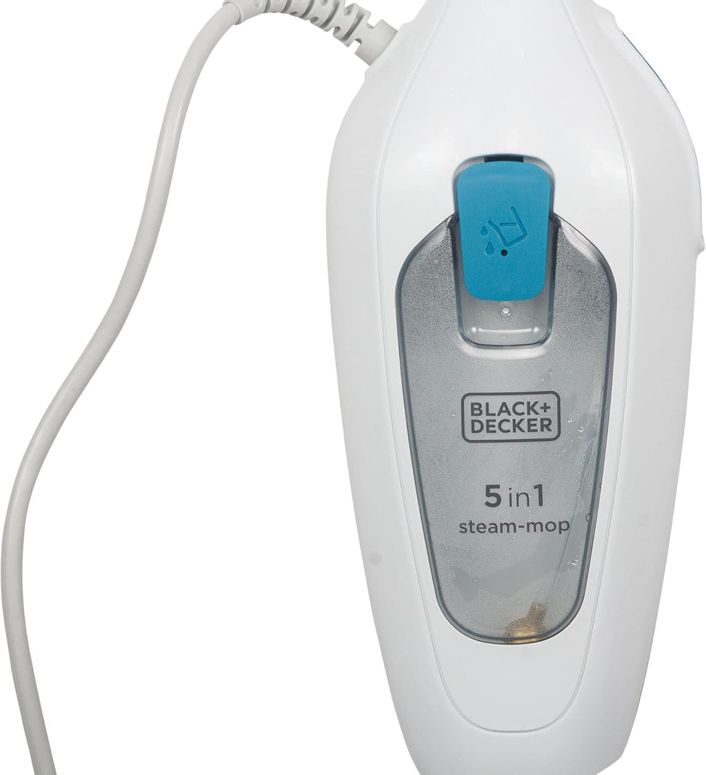 Black+Decker 1.300W 5-in-1 Dampfbesen Steam Mop FSM13E5 (Dampfreiniger für hygienische, gründliche Sauberkeit, abnehmbarer Stiel, einfache Bedienbarkeit, inkl. 5-teiliges Zubehrset)