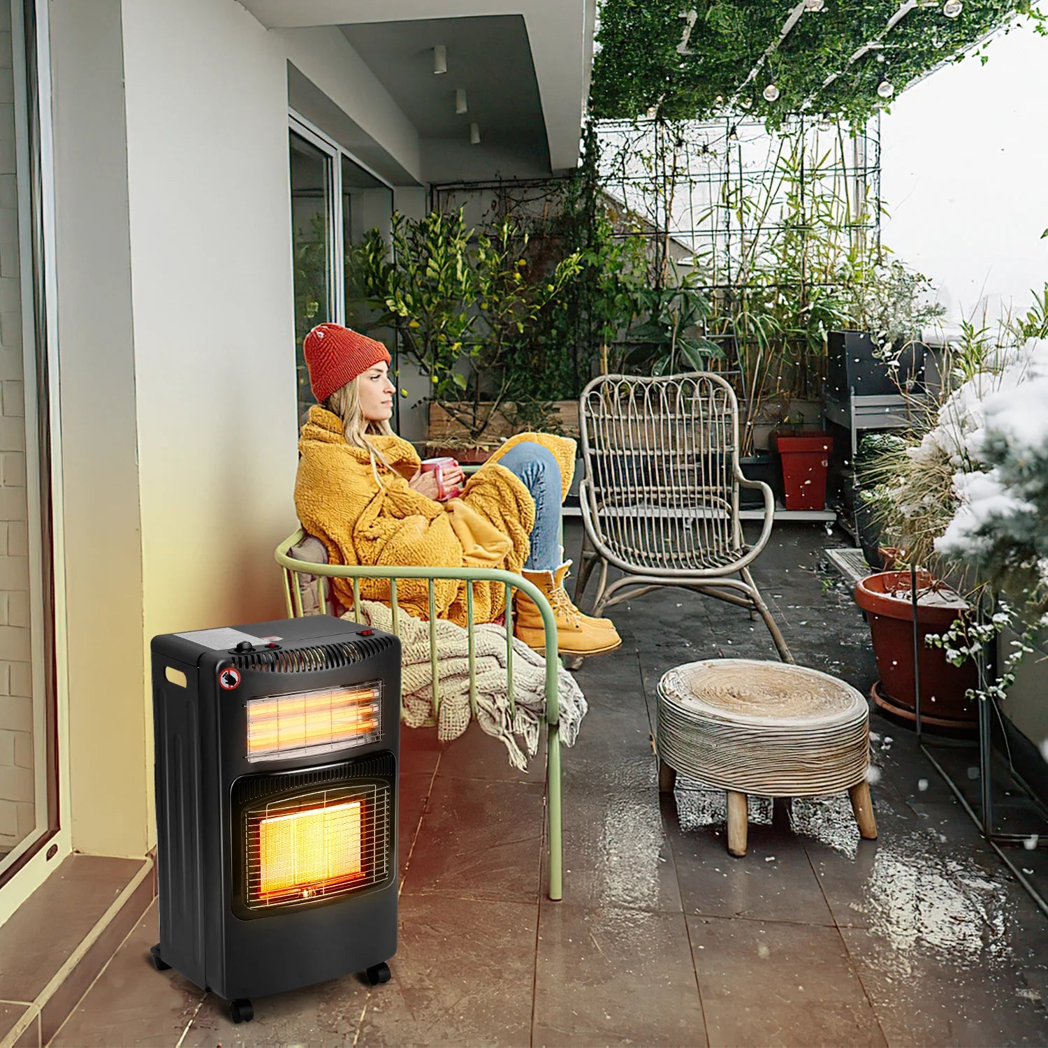Sonnewelt Stufa a gas 4200W e riscaldatore elettrico a gas 1260W con regolatore di pressione