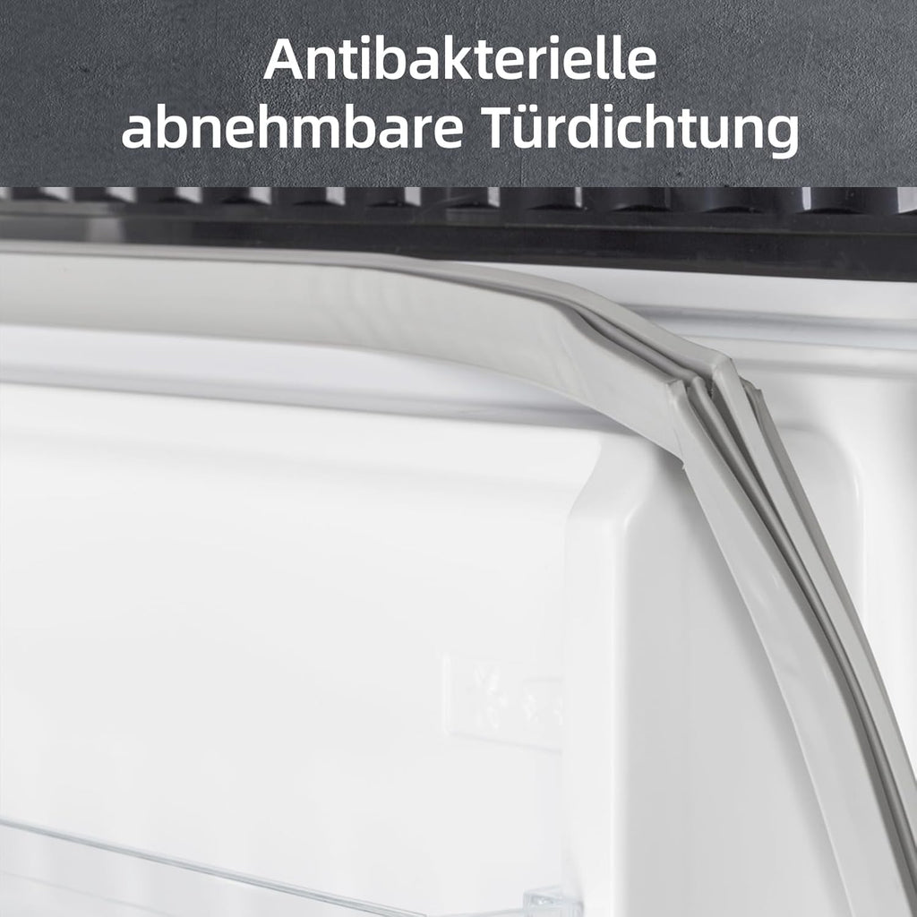 CHIQ CTT107BC Frigorifero Piccolo 107 Litri, Altezza 84 cm, Profondità 55 cm, Ingombro di soli 0,3 ㎡, Micro-Congelatore, Vario Box, 7 Livelli di Controllo della Temperatura, Silenzioso, 87 kWh/anno, Nero