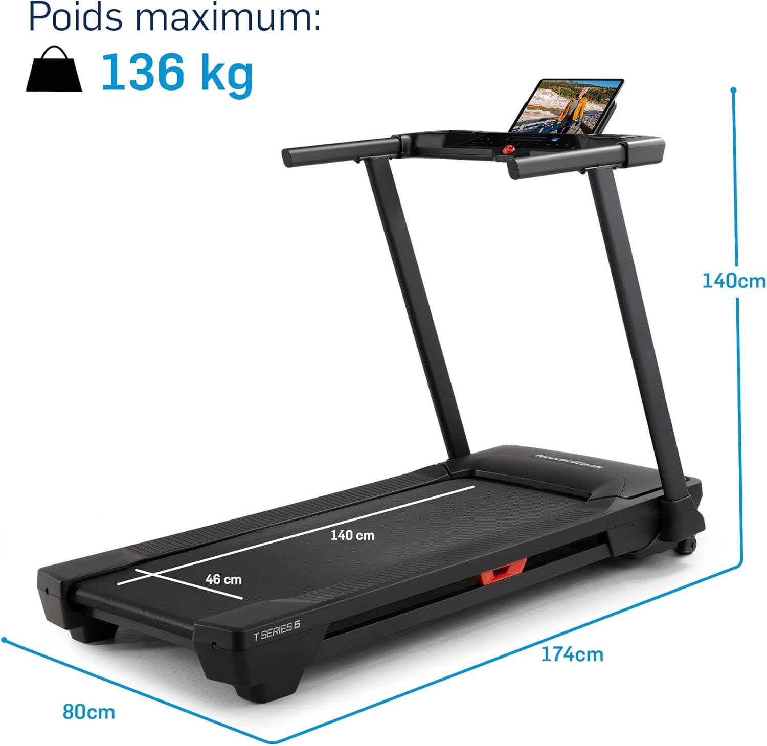 NordicTrack T-Serie: Perfekte Laufbnder für den Heimgebrauch, Laufband mit Steigung, Bluetooth-fhig, 136 kg Benutzerkapazitt