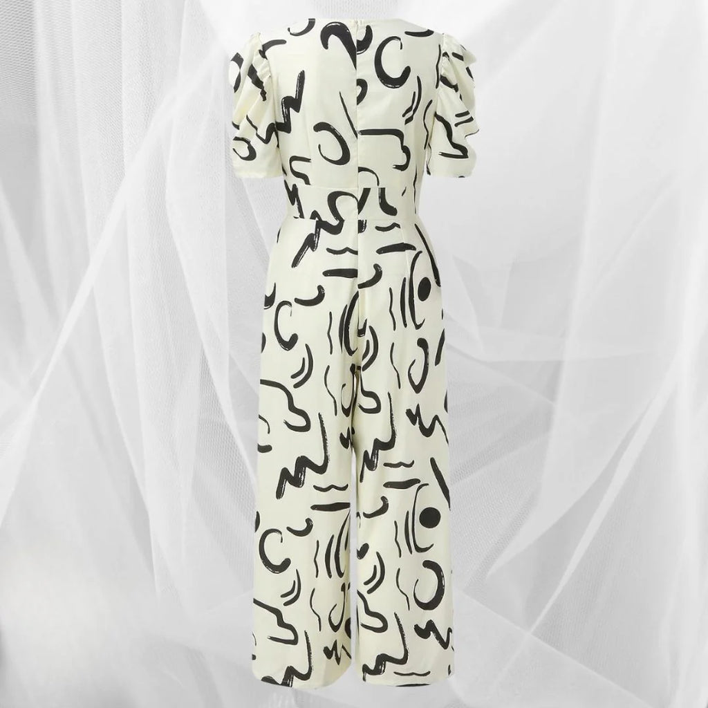 Gia - Bedrucktes Kleid mit V-Ausschnitt