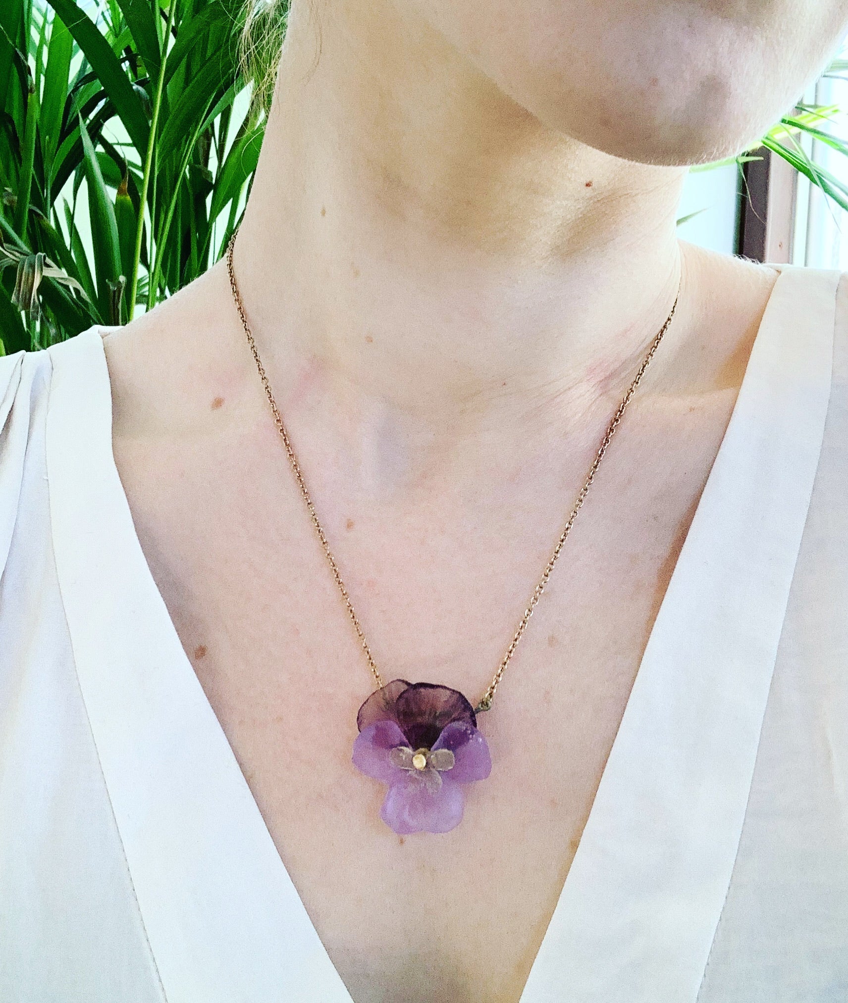 Stiefmütterchen Kette - Blumenanhnger