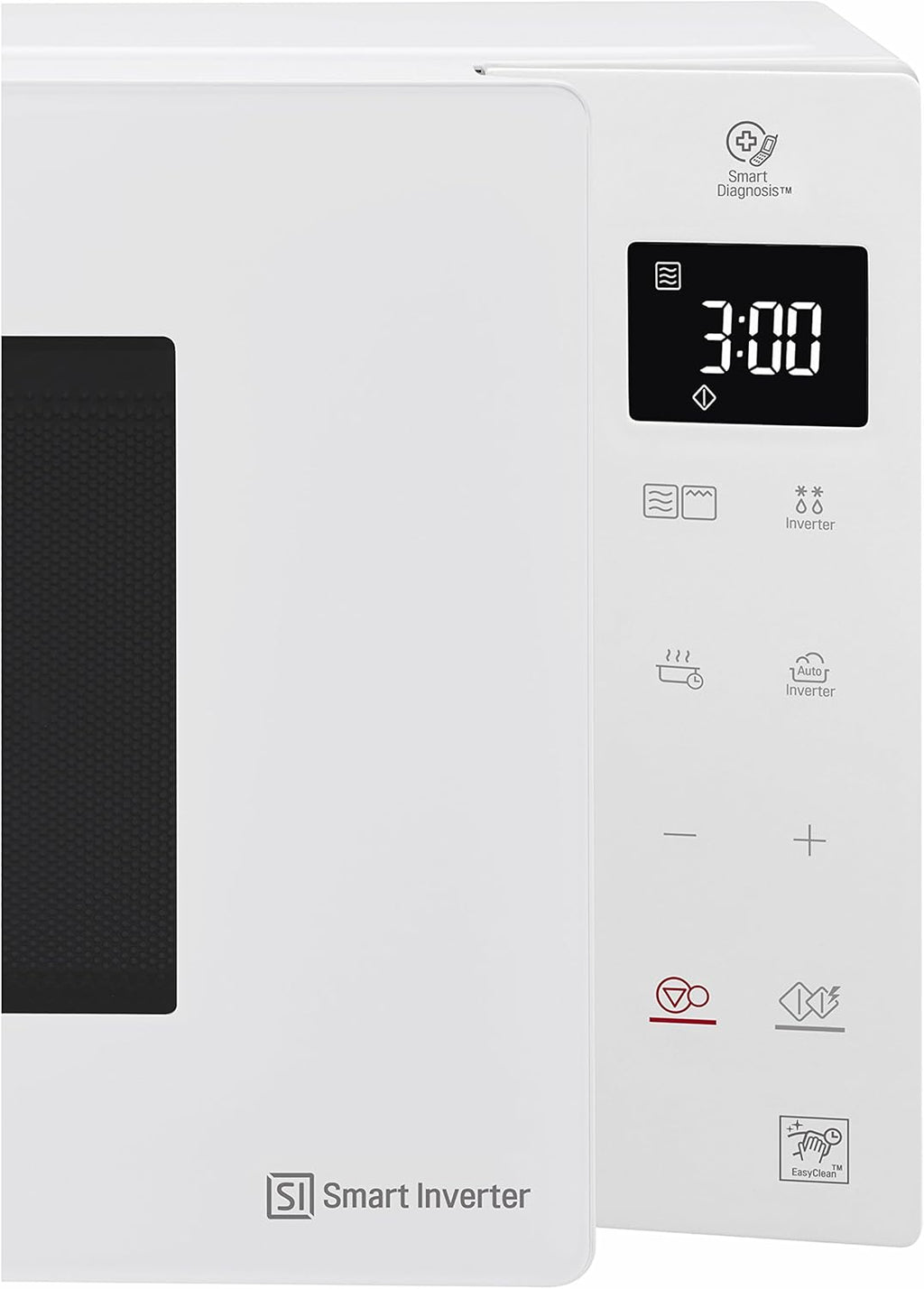 Microonde LG MH6535GIS con tecnologia Inverter e grill al quarzo, capacità 25 litri, 1000 W, programmi automatici, livelli di potenza regolabili per una cottura ottimale e funzione EasyClean, nero