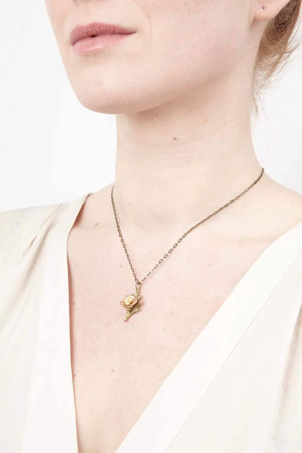 Kalifornischer Mohn - Kette mit Anhnger klein