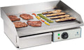 Royal Catering Grillplatte elektrisch Elektrogrill Gastronomie Tischgrill Edelstahl RCEG-55 (3000 W, 55x35 cm, 30-300°C, glatt, Gehäuse aus Edelstahl) Silber
