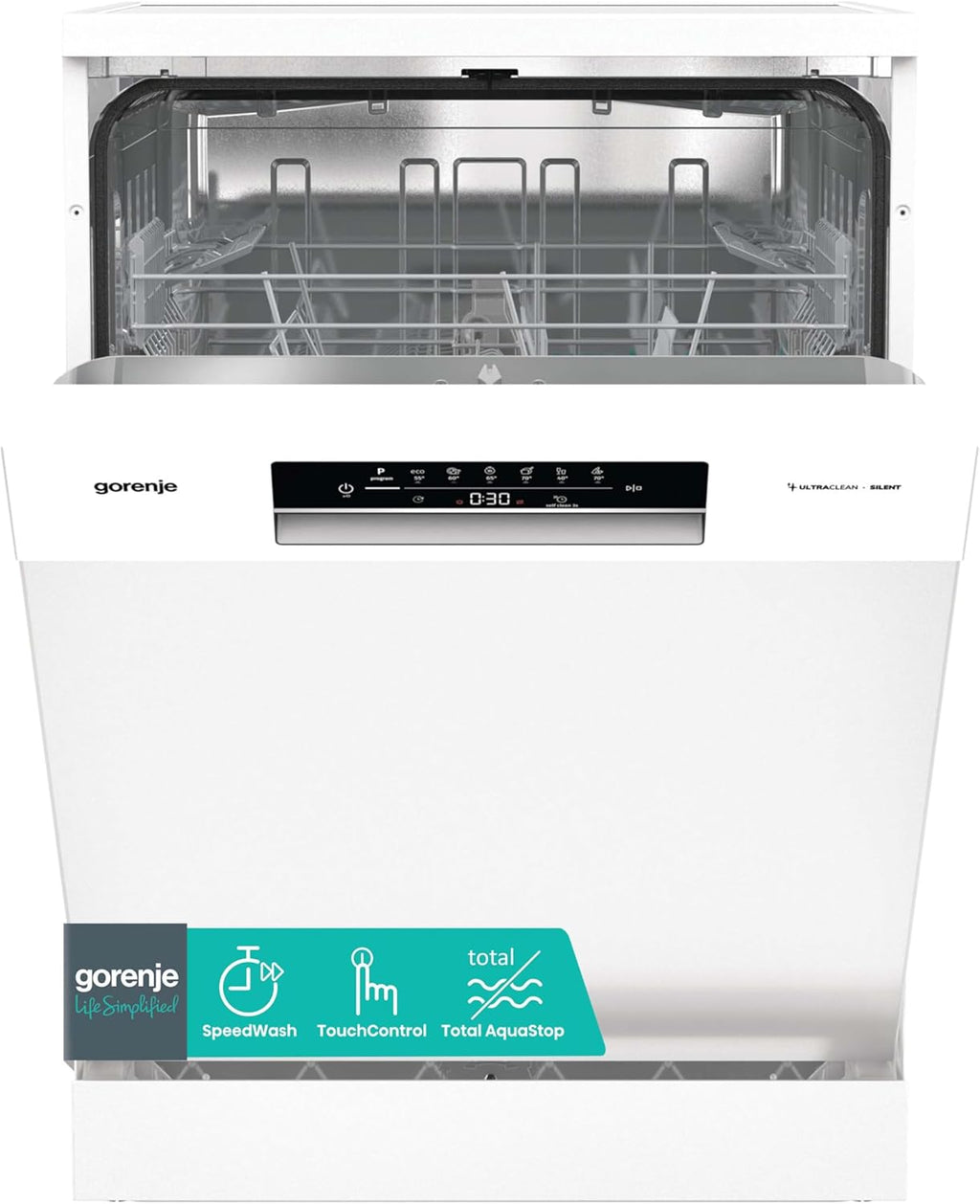 Gorenje GS642E90W Lavastoviglie a libera installazione, 60 cm, 13 coperti, Total AquaStop, protezione completa anti-trabocco, Programma Igiene, funzione SpeedWash, autopulizia, cestello portaposate UltraClean