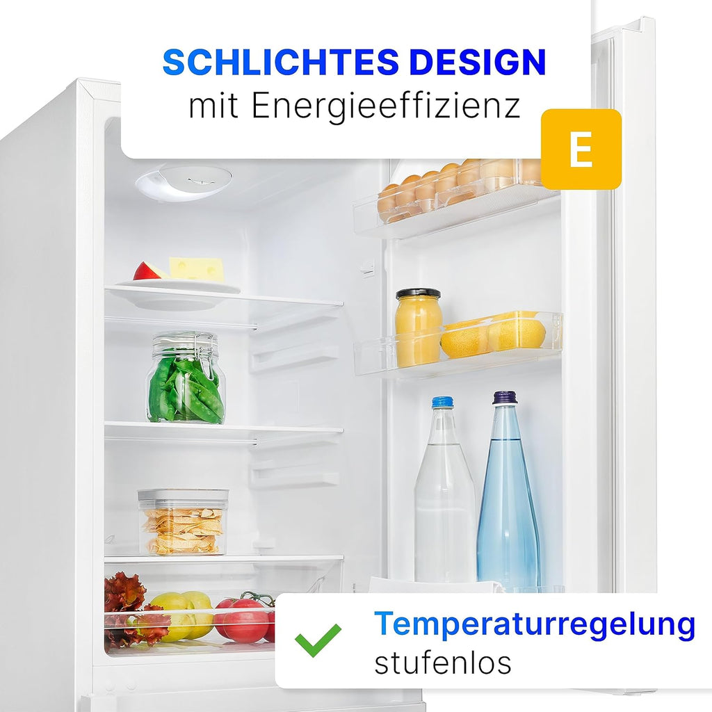 Bomann Frigo-Congelatore KG 320.2, 143 cm di Altezza, Frigo-Congelatore con Capacità 175 Litri, 3 Ripiani e 3 Cassetti, Cerniera della Porta Reversibile, Frigo-Congelatore Silenzioso 39 dB, Nero